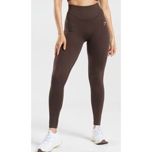 GymShark High Rise Sweat Seamless Leggings Womens Medium New B6A4T Brown